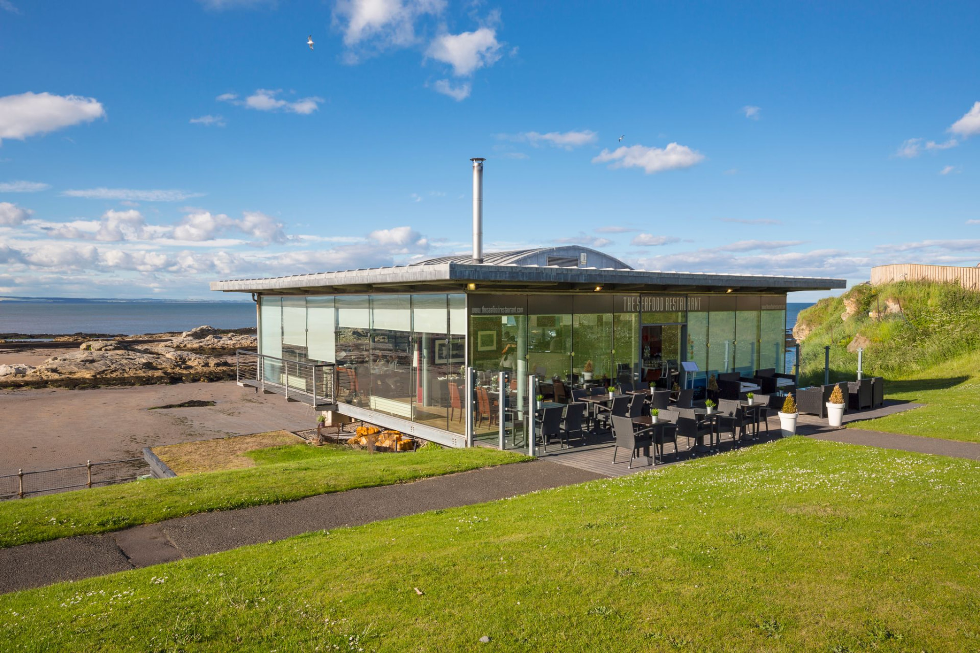 The Seafood Restaurant overlooking the Fife coast